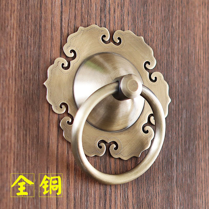 纯铜门环中式仿古大门拉手古建庭院实木门把手老式复古全铜拉环