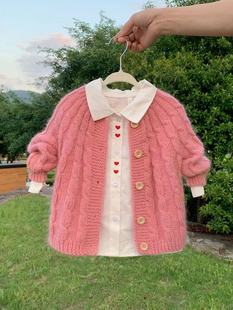 大琪手工！初秋开衫材料包！DIY儿童毛衣羊绒线团送教程送工具！