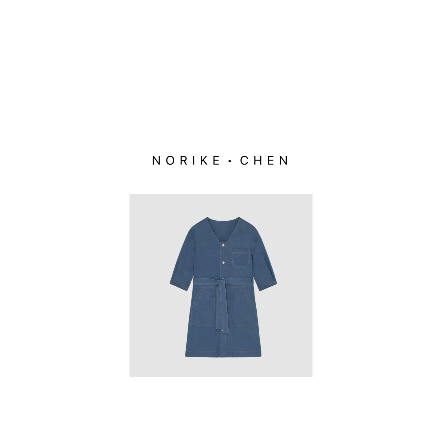 小禾牛仔布裙柔软轻盈中袖连衣裙NK44282