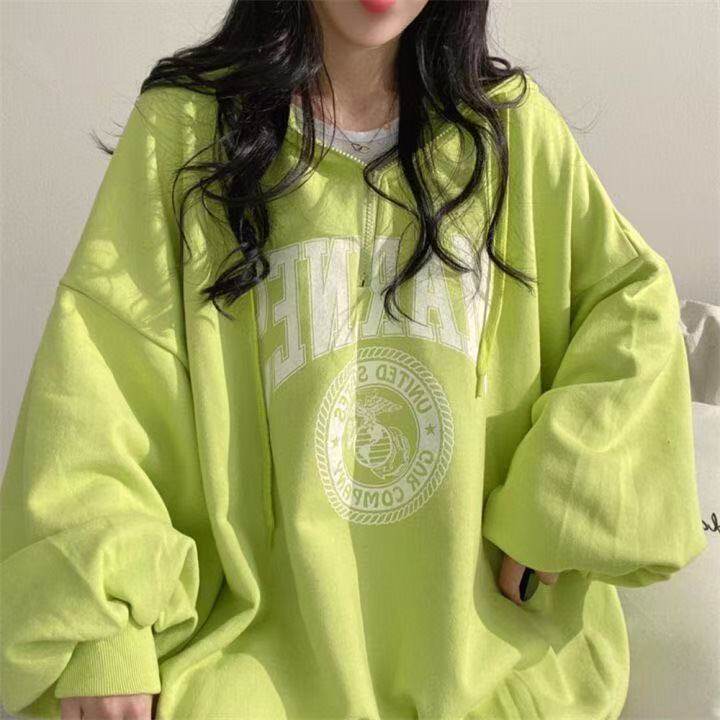 棉拉链连帽卫衣女宽松韩版中长款薄款百搭春秋冬季外套in加绒加厚