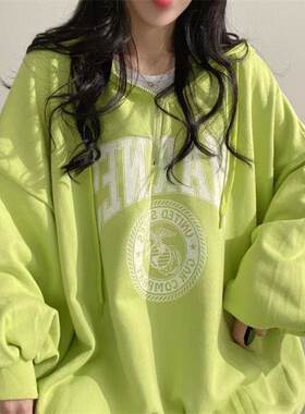 棉拉链连帽卫衣女宽松韩版中长款薄款百搭春秋冬季外套in加绒加厚