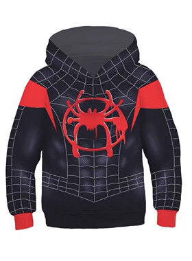 复仇者联盟3钢铁小黑蜘蛛侠套头连帽衫卫衣3Dcos超级英雄衣服男孩