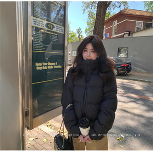 高级肯豆风短款羽绒服女90白鸭绒冬季时尚感加厚黑色咖啡色面包服