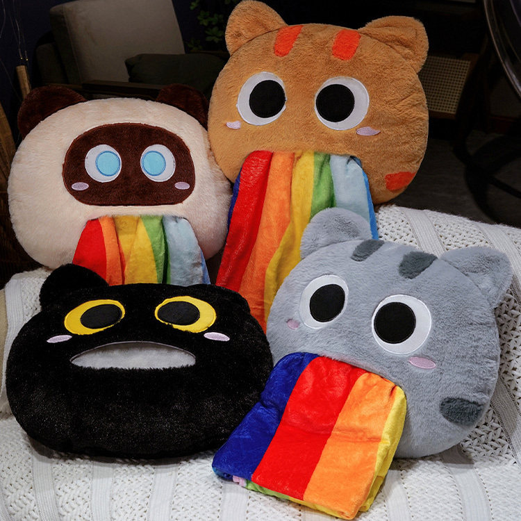 可爱猫咪抱枕暹罗猫珊瑚绒毛毯二合一午休枕盖毯沙发靠枕汽车靠垫