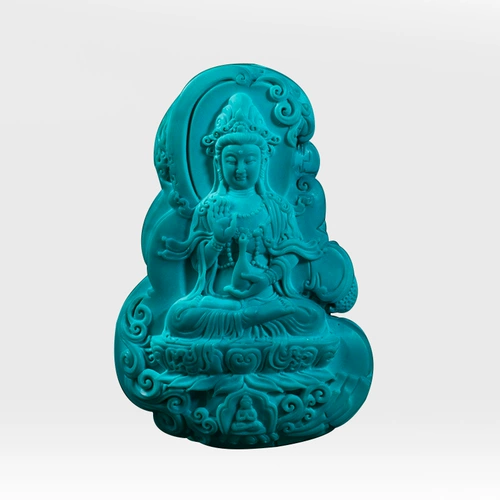 品松 Натуральная бирюзовая природная руда, чай Тегуаньинь, подвеска, резьба по камню, ручка, украшение в руку из нефрита