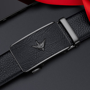 保罗皮带男款真皮自动扣休闲男士腰带头层牛皮商务高档品牌裤带潮