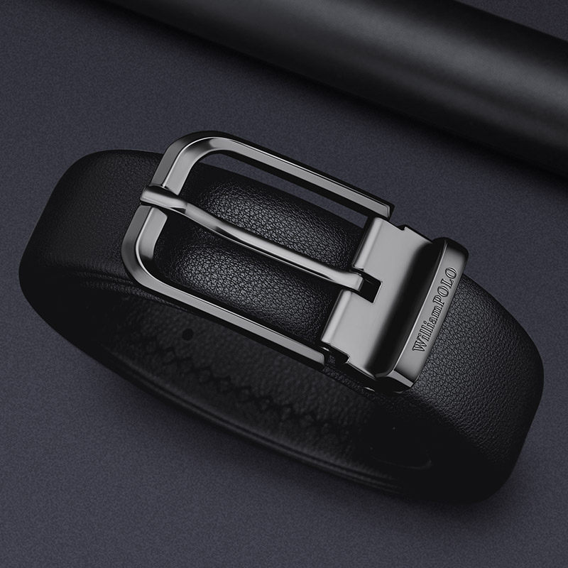 保罗皮带男士真皮2023新款针扣十大品牌腰带潮年轻人头层牛皮裤带