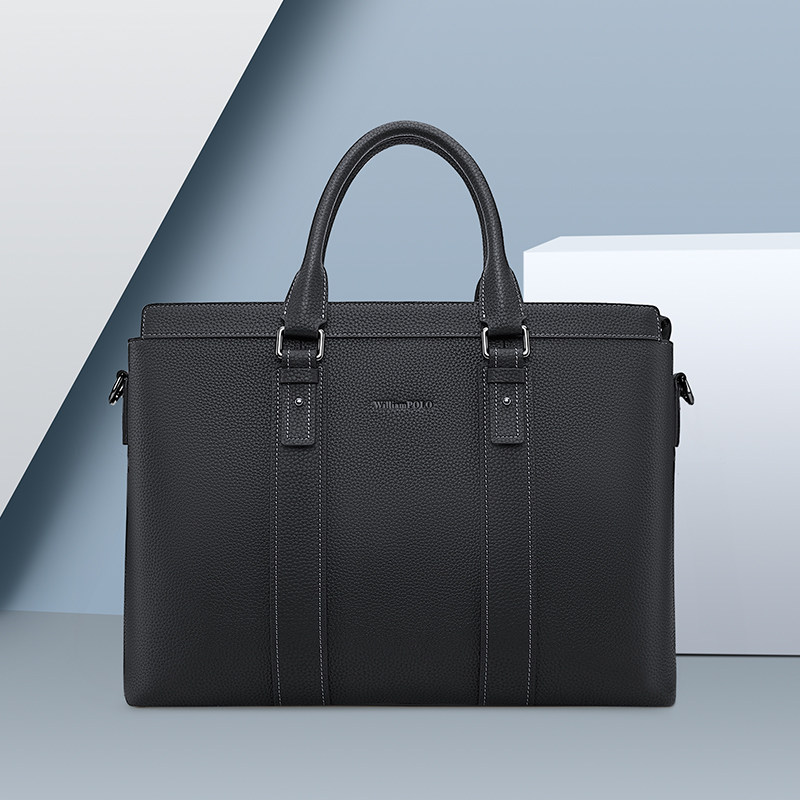 英皇保罗真皮手提公文包包男款2025新款男士斜挎包单肩通勤高级感