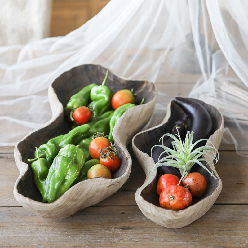 左岸麦田 侘寂风云朵形托盘实木摆件复古客厅茶几零食盘糖果盘,家居饰品,果盘/果篓,淘宝优惠券,粉丝福利购,淘宝优惠卷