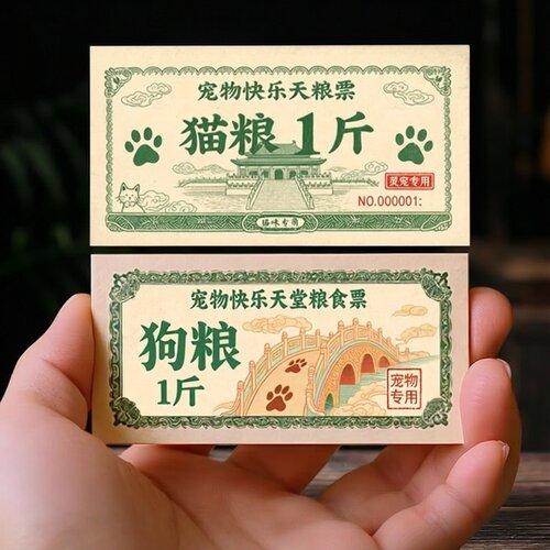 宠物祭祀用品狗狗猫咪头七三七周年纸钱烧纸宠物粮票纸祭用品套装