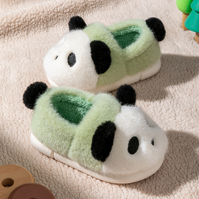 儿童棉拖鞋男童包跟2025新款家居室内防滑宝宝男孩秋冬季熊猫棉鞋