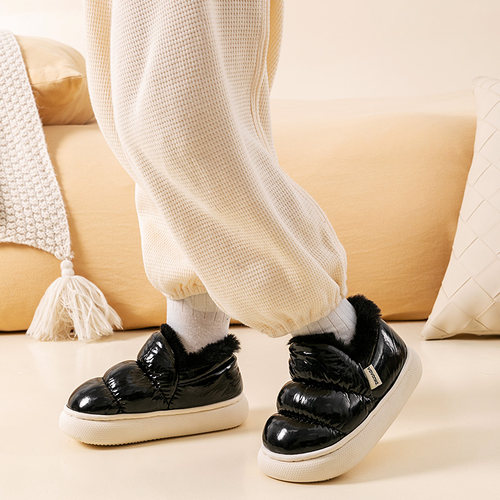 猪爸爸时尚儿童冬季防水防滑棉鞋