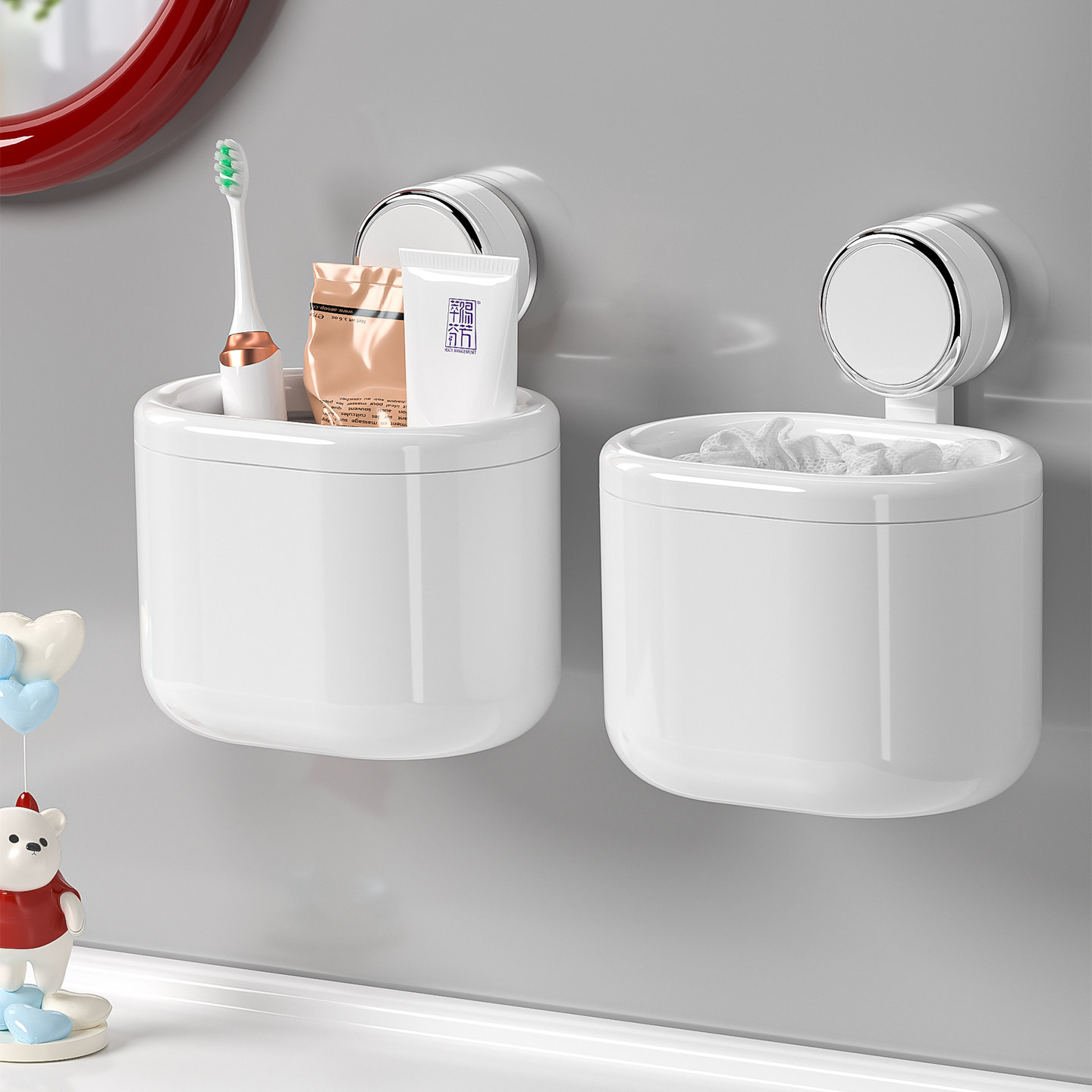 吸盘洗脸巾收纳盒壁挂卫生间家用可爱高颜值废弃回收擦脸巾置物架,收纳整理,洗脸巾收纳盒,淘宝优惠券,粉丝福利购,淘宝优惠卷