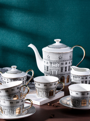 斯万伯格覆古咖啡杯豪华陶瓷酒店家欧洲和英国下午茶具茶具套勺子