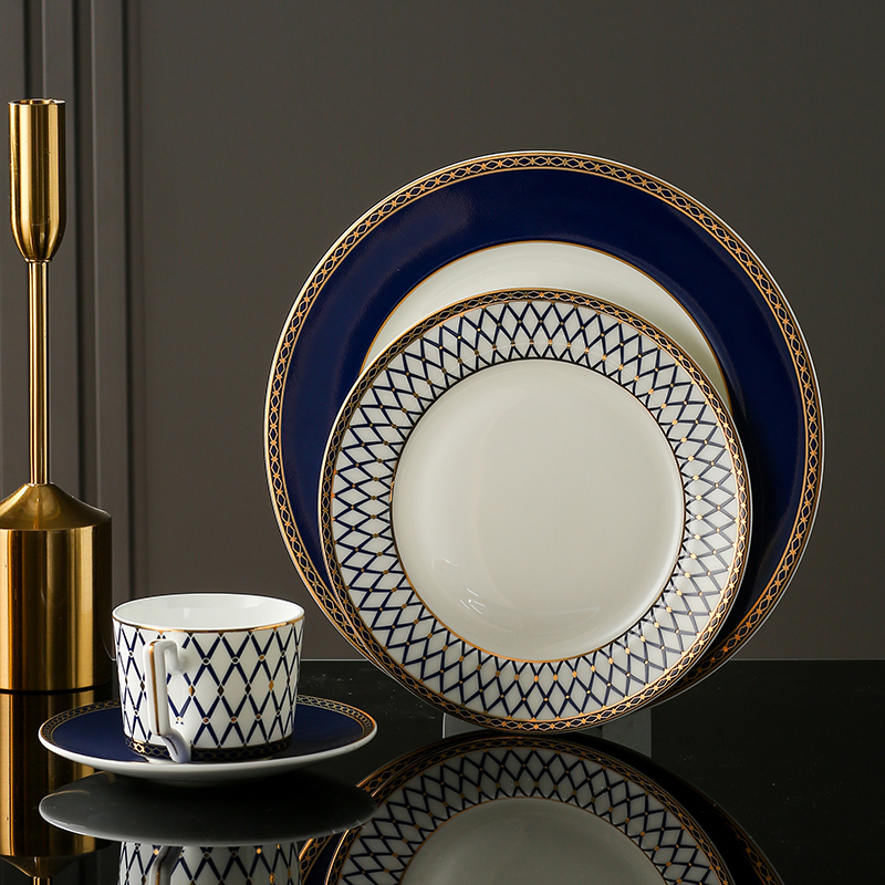 深蓝色伍德西餐盘家用宴会餐具