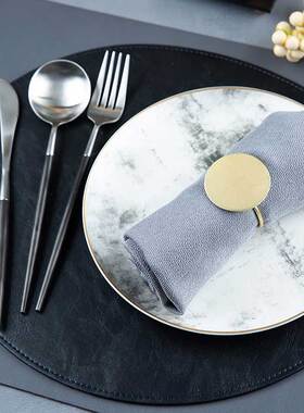 哑布轻奢欧式西餐盘子牛排平盘套装西餐具网纹简欧酒店样板房摆件