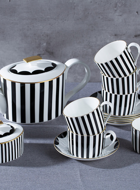 欧式骨瓷咖啡杯碟精致小奢华家用简约北欧下午茶具套装英式咖啡具