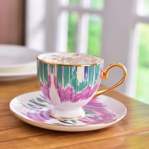 欧式马家H系列骨瓷咖啡杯碟英式下午茶茶杯带碟早餐杯送礼自用杯