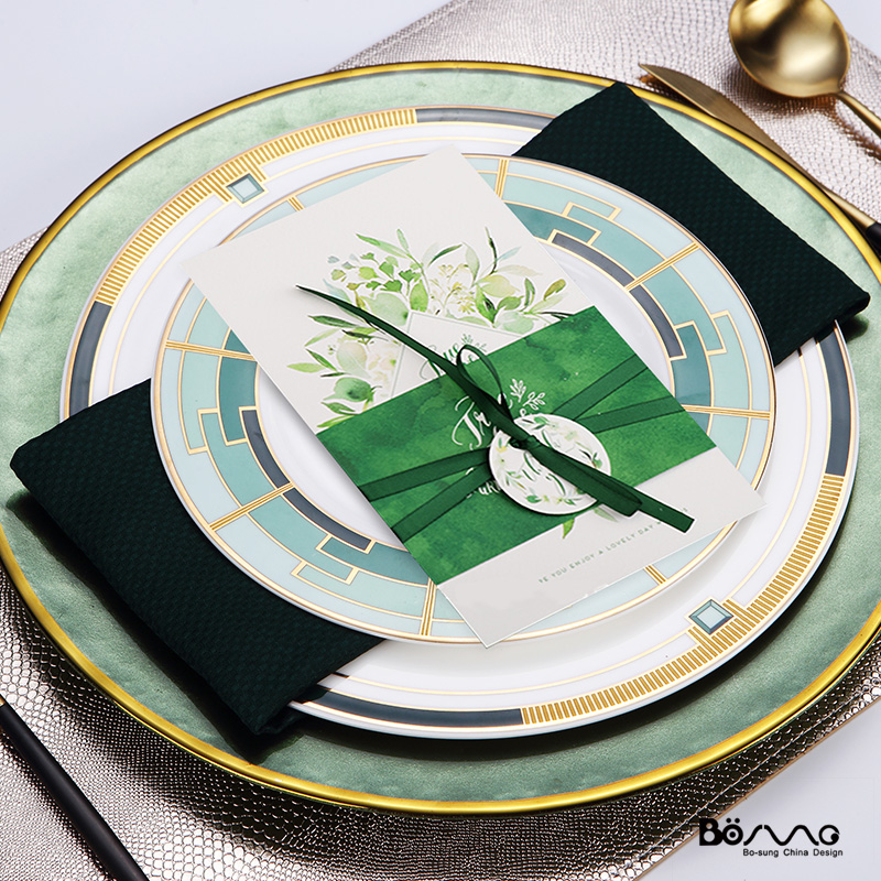 后现代美式西餐餐具刀叉勺墨绿