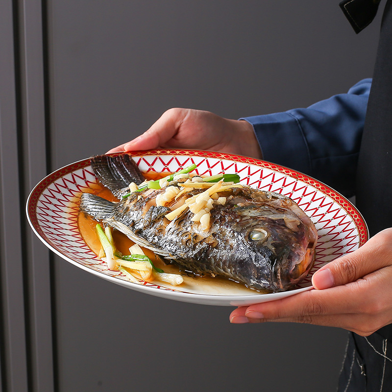 北欧BOSUNG/伯善瓷鱼盘陶瓷