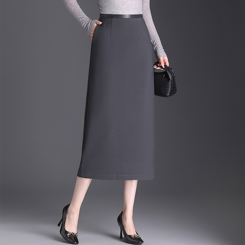 大码包臀西装长裙半身裙女春秋季通勤职业显瘦一步长裙遮胯直筒裙