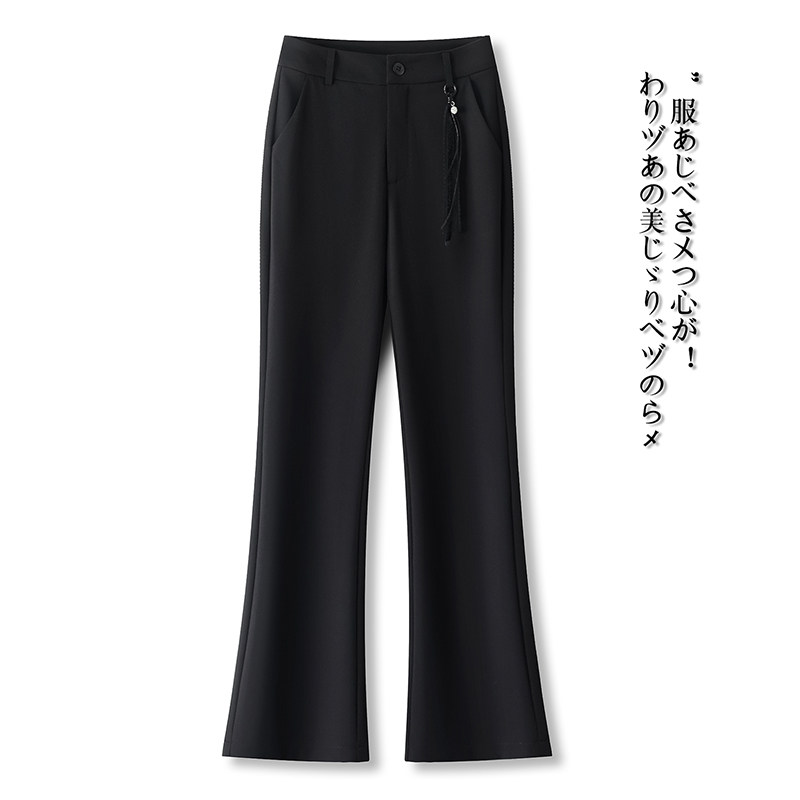 黑色微喇西装裤2026春夏季薄款小个子高腰显瘦垂感冰丝通勤喇叭裤