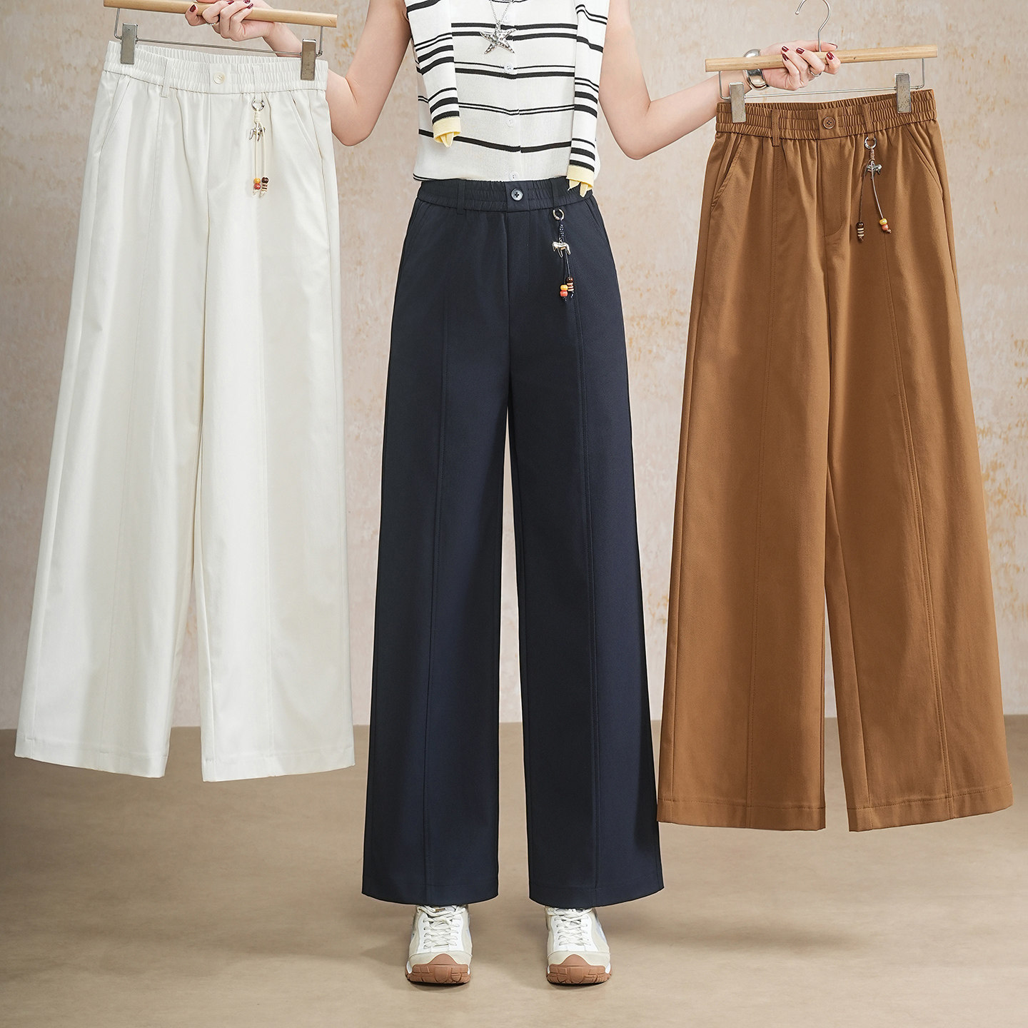 春秋单款休闲裤阔腿裤女2026年新款爆款流行裤子垂感直筒裤小个子