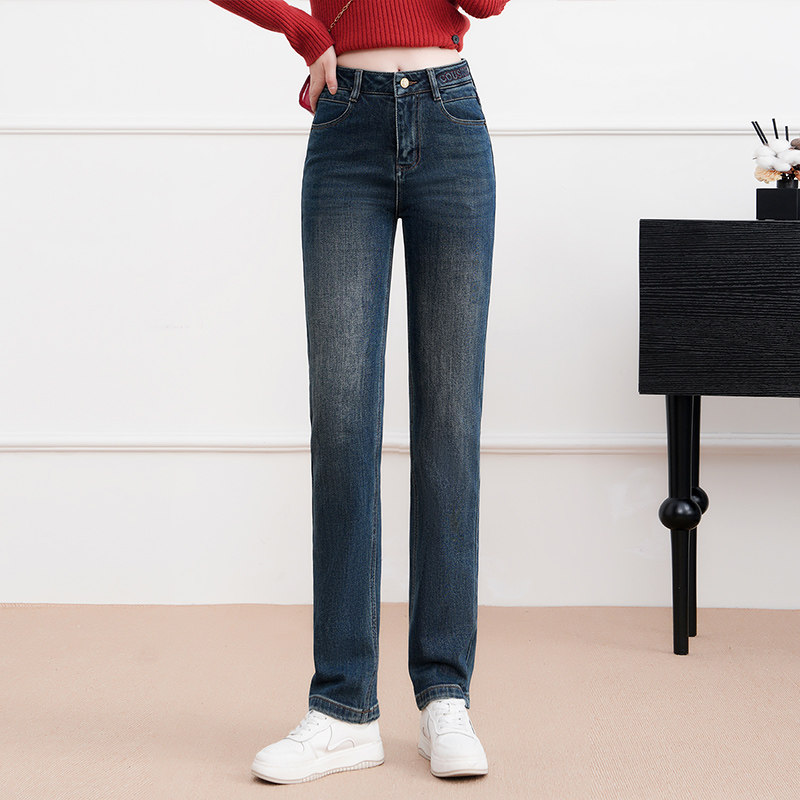 窄版修身小直筒牛仔裤女2025秋季新款百搭高腰弹力显瘦休闲铅笔裤