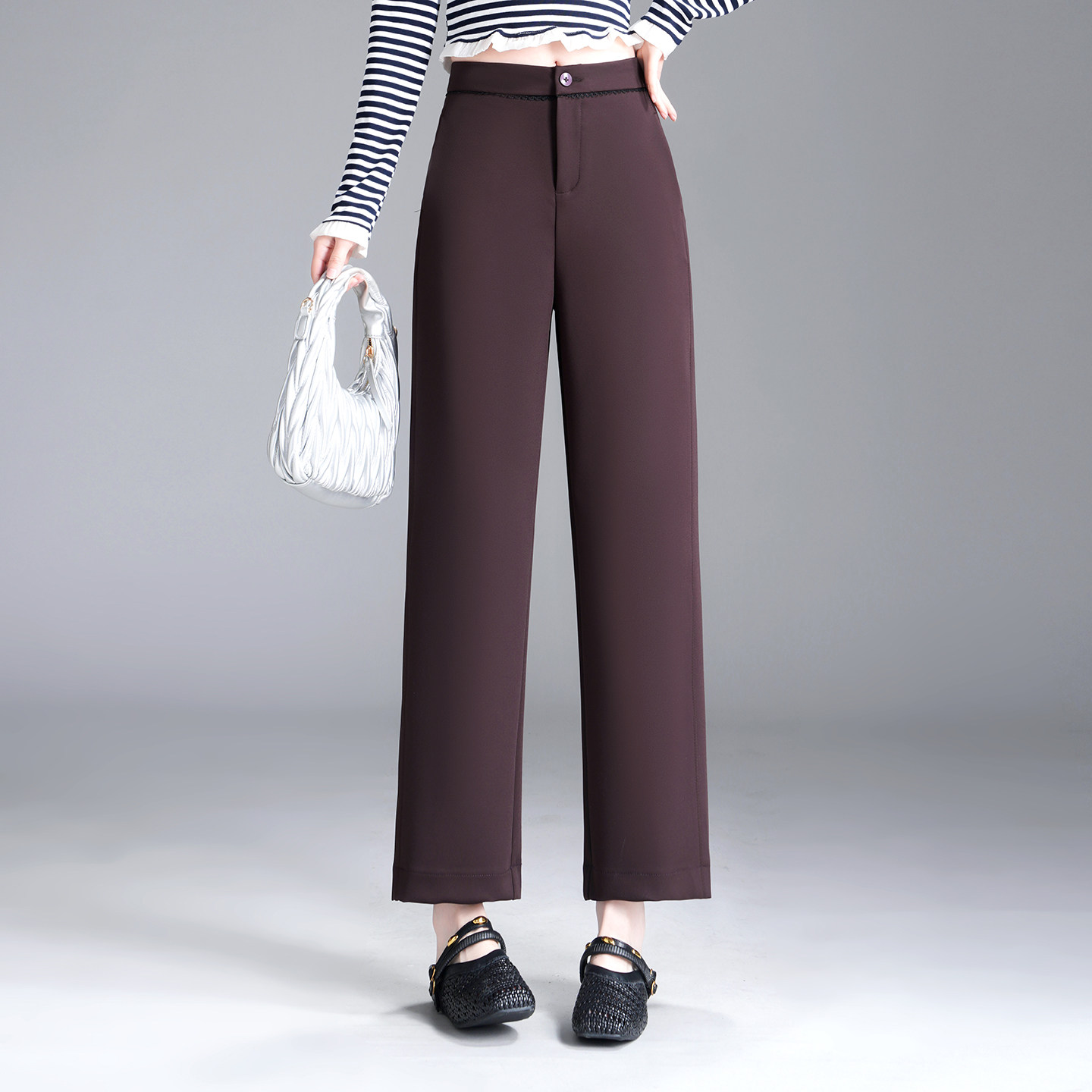 西装裤2026春夏季薄款高腰垂感显瘦直筒休闲九分小个子阔腿哈伦裤