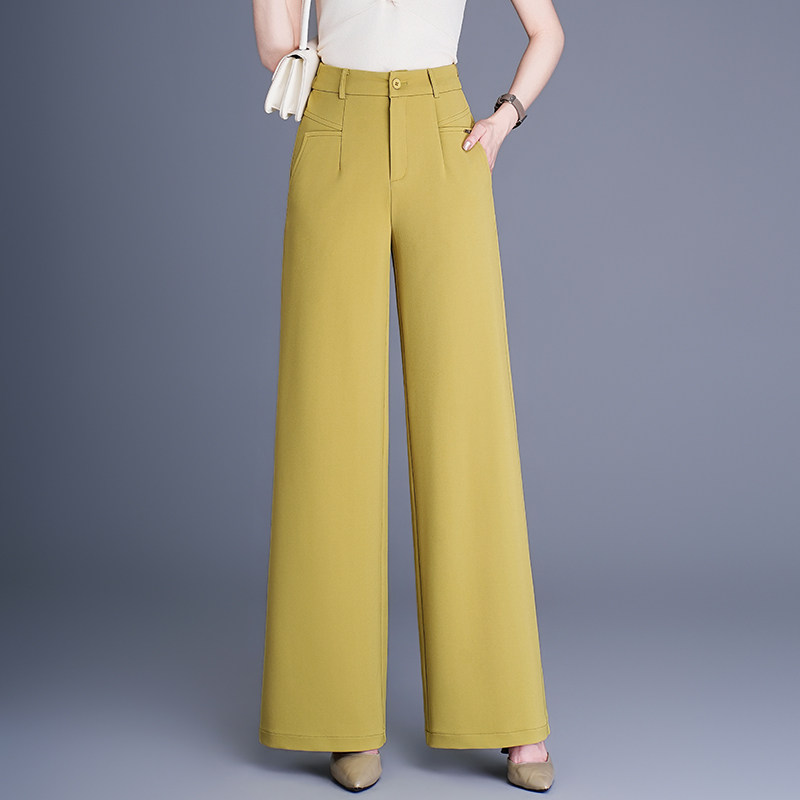 春款长裤直筒裤女2026新款高腰显瘦垂感宽松裤子休闲西装裤阔腿裤