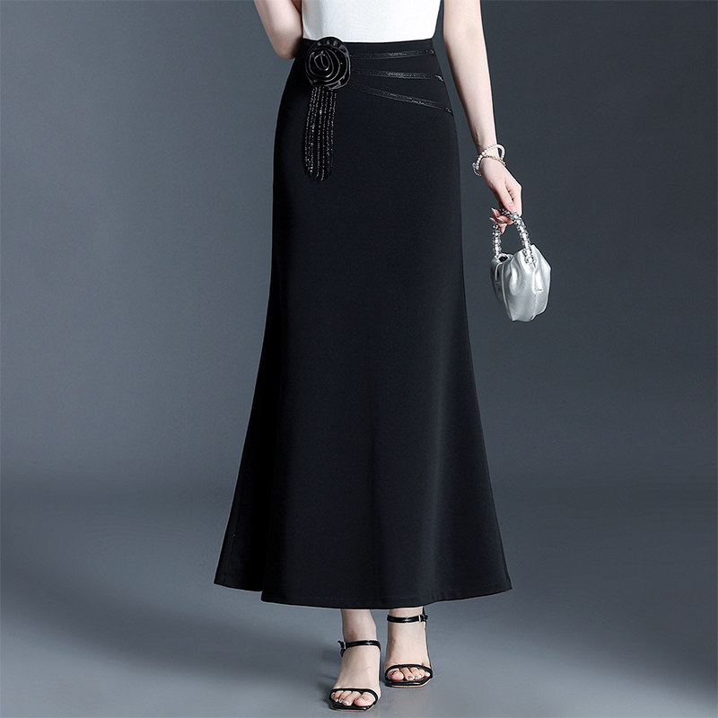 黑色轻熟风包臀鱼尾半身裙长裙2026春夏季新高腰显瘦加长款西装裙