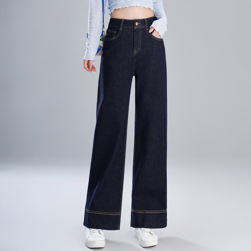 宽松直筒牛仔裤女小个子2025秋季新款高腰显瘦百搭时尚春秋阔腿裤