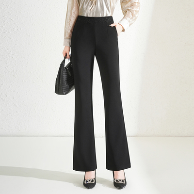 微喇裤西装裤女2025秋季新款休闲中年女士裤子坠感黑色长裤喇叭裤