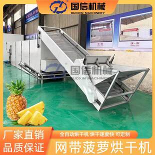 凤梨菠萝切片烘干机连续式菠萝干黄梨片烘干机网带菠萝烘干设备