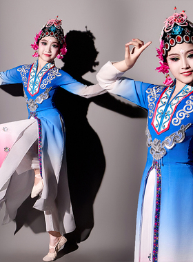 古典演出服儿童戏曲梨花颂粉墨俏花旦女童中国风赤伶舞蹈表演服装