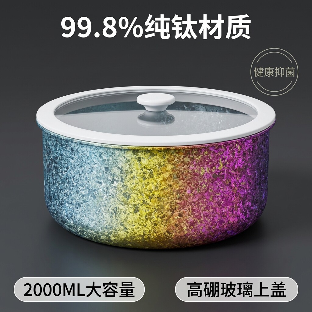 乐壶匠纯钛2000ML抑菌保鲜盒
