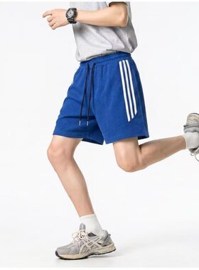 美式潮牌龙鳞纹短裤男