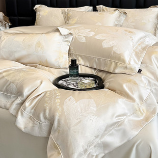 裸睡床上用品 轻奢高级感新疆纯棉长绒棉四件套全棉床单笠被套新款