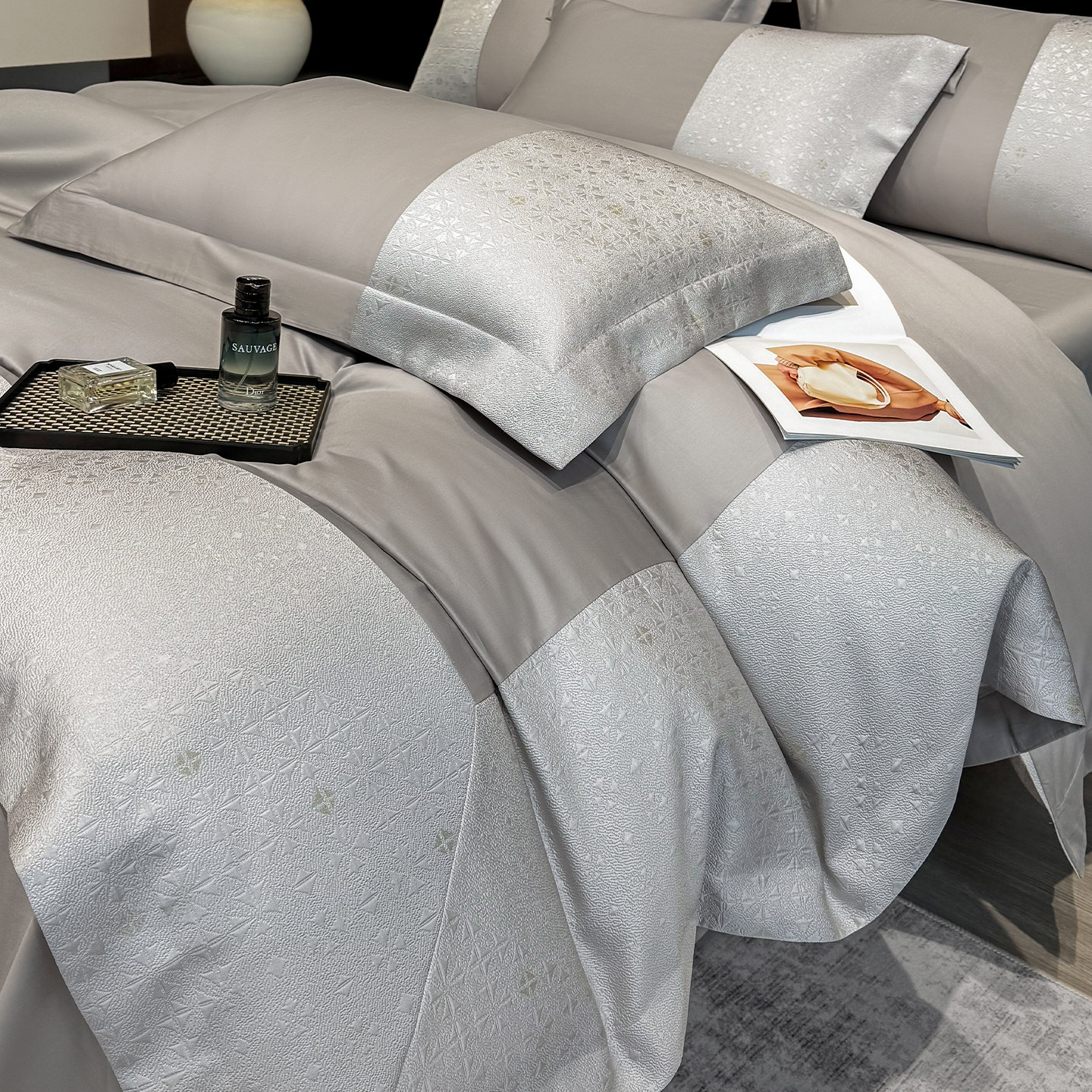 轻奢纯棉床单四件套全棉长绒棉被套透气裸睡床笠新款高档床上用品