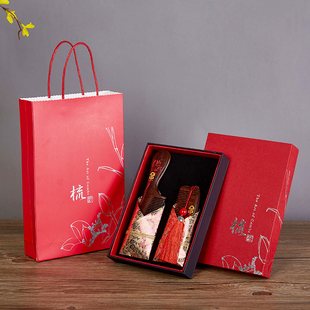 新品推荐梳子镜子套装礼盒 牛角檀木梳两把装对梳套装组合礼品盒