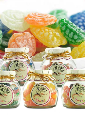 莎莎的店1886西班牙进口玻璃瓶花瓣什锦糖硬糖150g七夕情人节礼物