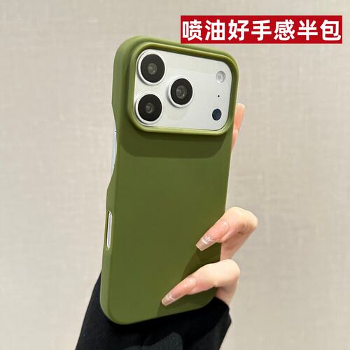 ins日韩风半包无按键适用iPhone17ProMax手机壳新款苹果16/15/14Plus硅胶软壳13Pro高级感12防摔11保护套情侣