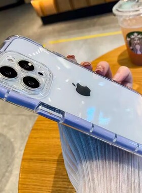 小清新适用苹果16pro手机壳防摔气囊iPhone14promax/15夜光透明13男女全包12简约高级感11创意小众保护套情侣