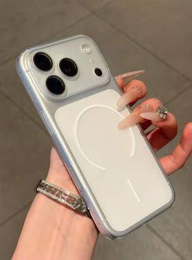 超薄磨砂秒变17大视窗适用iphone16promax手机壳新款细圈磁吸苹果15pro全包按键14自带镜头膜13pro保护套男女