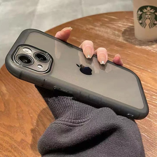 ins风简约透明小众适用苹果13iphone14promax手机壳12女款14pro镜头全包xr高级感11网红款情侣款防摔xs超火厚