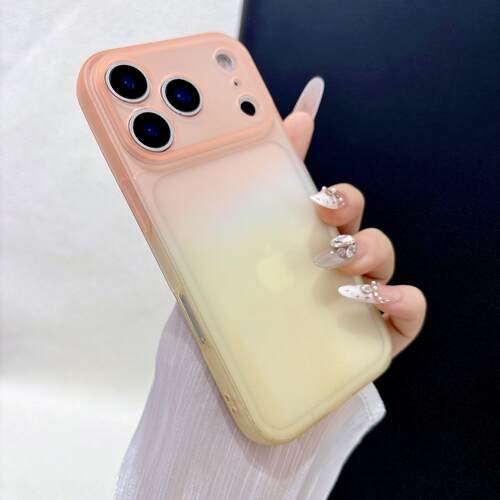 新款适用iPhone17promax手机保护套渐变超薄磨砂TPU软壳苹果16pro简约半透15全包14pro防摔13高级感小众潮流