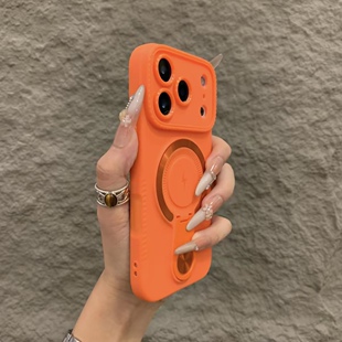 高级感适用iphone17promax手机壳镭射闪电苹果16磁吸支架15plus硅胶软壳14创意小众13pro保护套12日韩ins风17