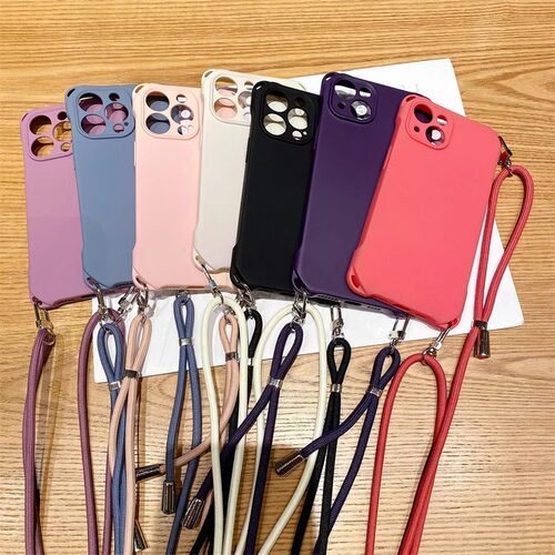 适用苹果17promax新款16plus手机壳斜挎带挂绳13promax可背女款iPhone12软硅胶11镜头全包15四角防摔14保护套