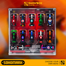 SOHOMARK迷你F1赛车透明一体式展示 适配积木F1抽抽乐套装71049