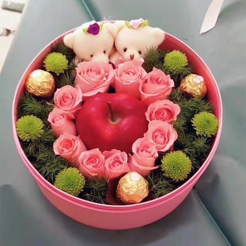 圣诞节平安夜苹果礼盒花束鲜花速递同城配送东莞莞城区南城万江区